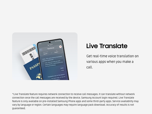Galaxy S24 FE live translate mobile