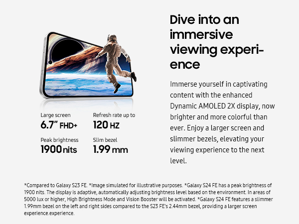 Galaxy S24 FE immersive viewing experience