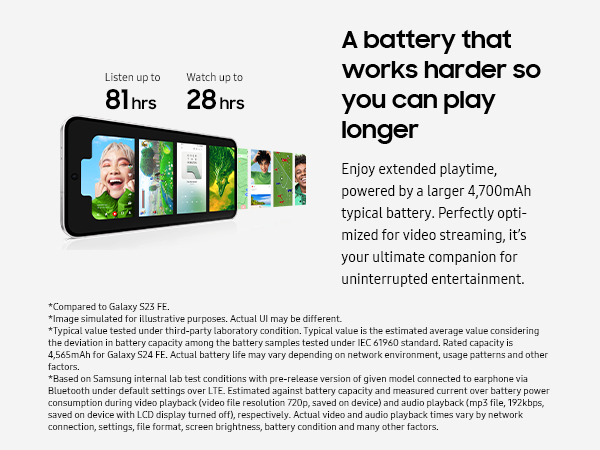 Galaxy S24 FE long lasting battery