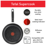Tefal Super Cook Non-stick 9 PC Cookware Set Dark Stone B491S985 - Image 3