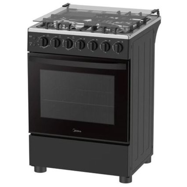 Midea 60*60- 3Gas + 1 Electric Standing Cooker With Electric Oven (60E3G1H4F-BK)-Black