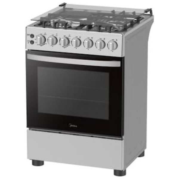 Midea 60*60- 3Gas + 1 Electric Standing Cooker With Electric Oven (60E3G1H6F-SL)-Silver