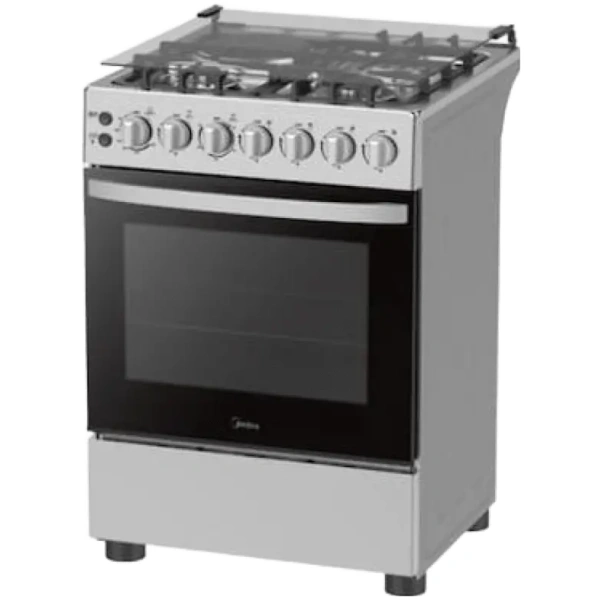 Midea 60*60- 3Gas + 1 Electric Standing Cooker With Electric Oven (60E3G1H4F-SL)-Silver