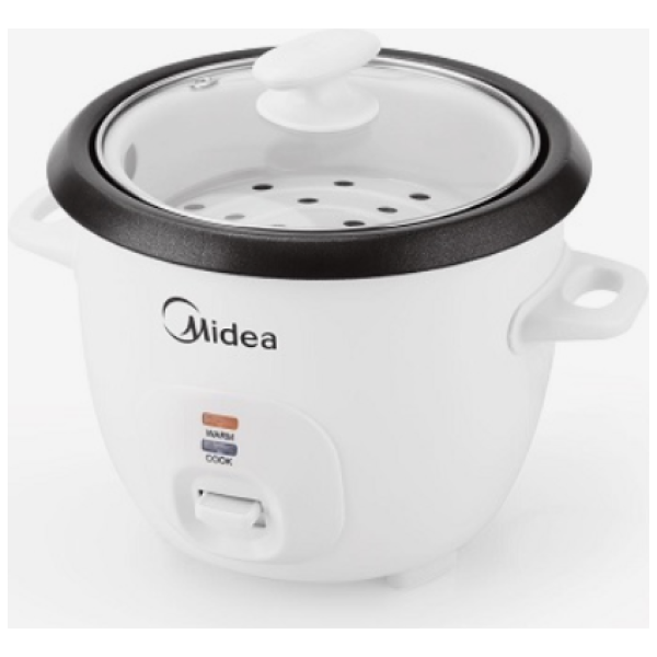 Midea 4.5L Rice Cooker with Glass Lid - White