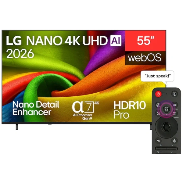 LG 55NU840B6LA NANO Smart TV 55 inch 4K Resolution Built-in Receiver - Black