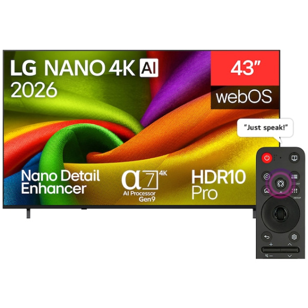 LG 43 Inch NANO 4K AI NU85 Smart TV 43NU850B6LA